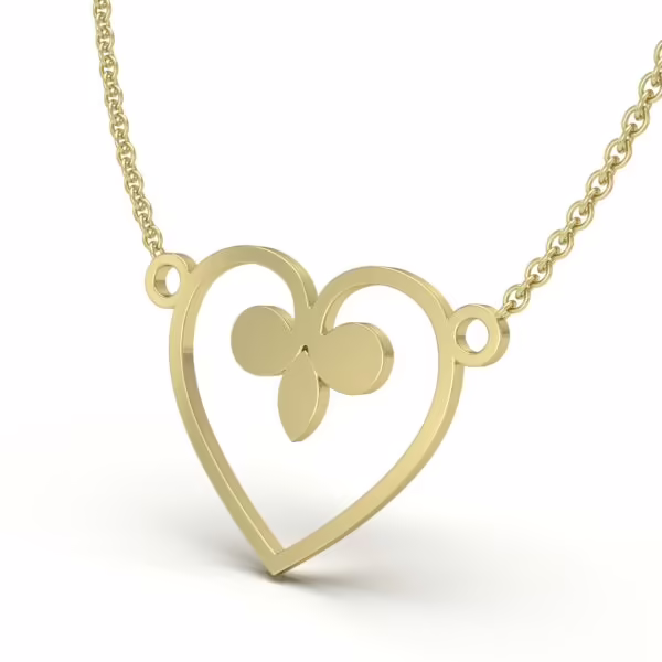 Fleur-de-Lis Heart Charm