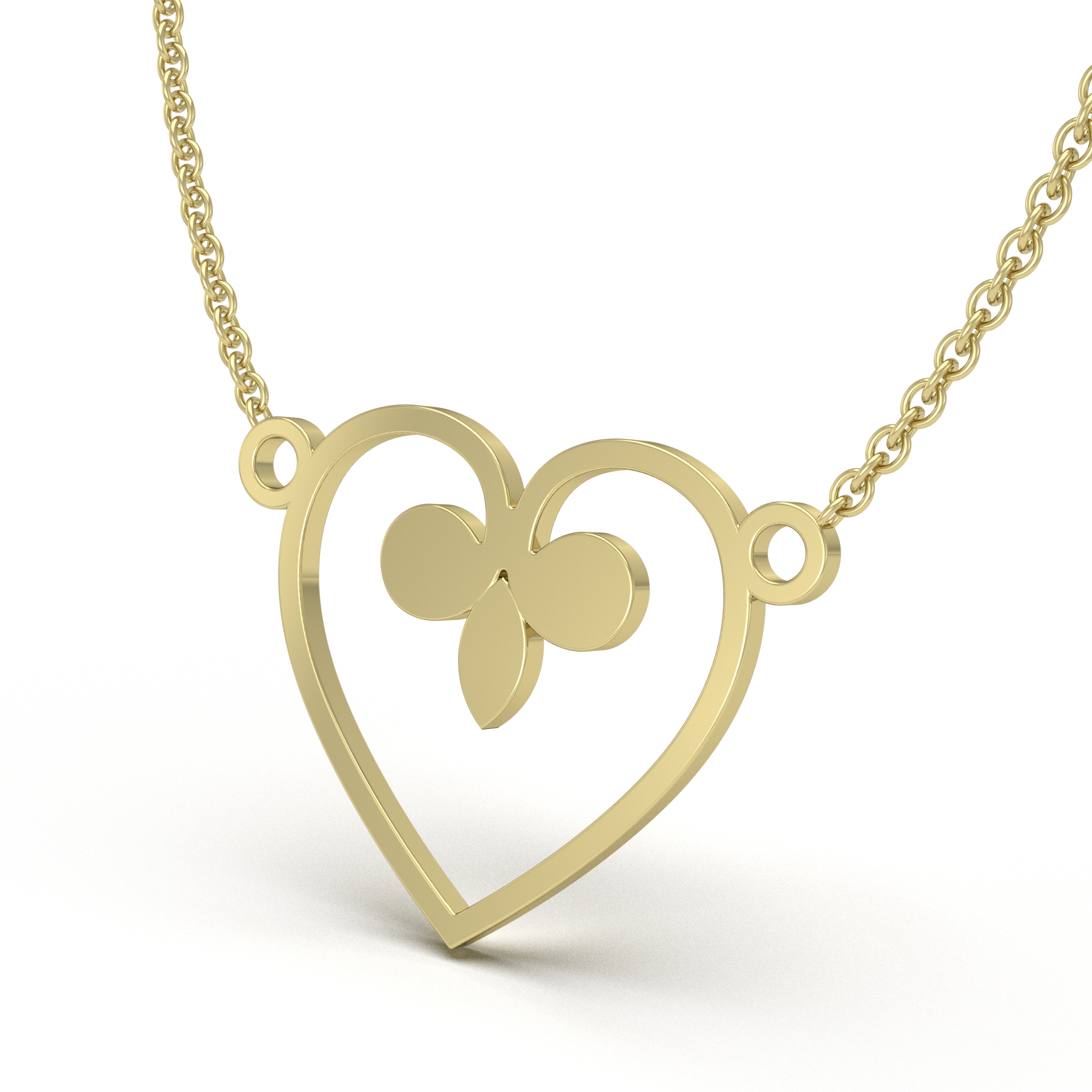 Fleur-de-Lis Heart Charm