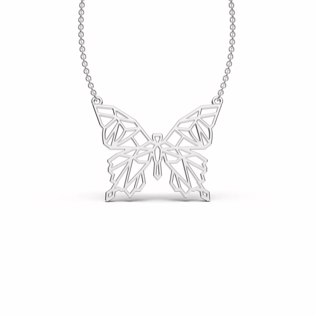 Geometric Butterfly Pendant