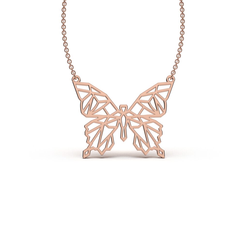 Geometric Butterfly Pendant