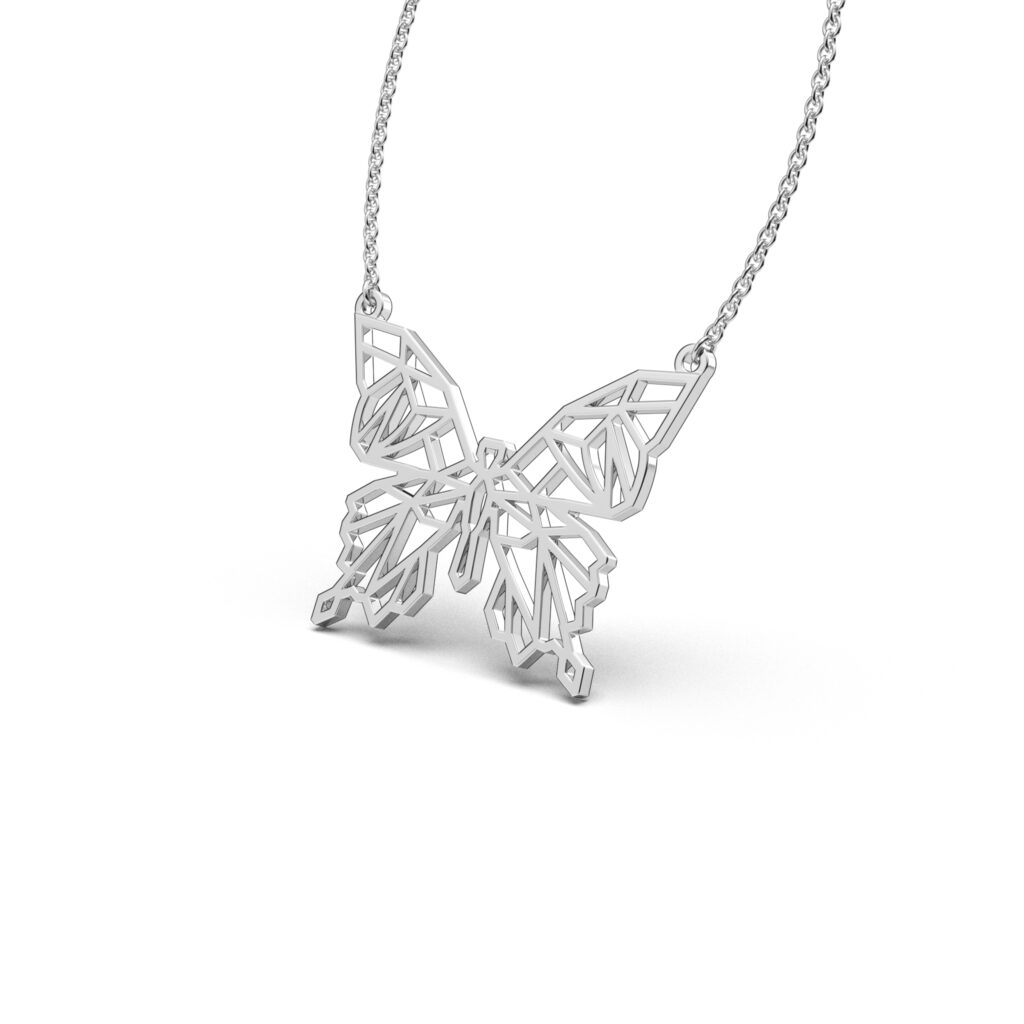 Geometric Butterfly Pendant