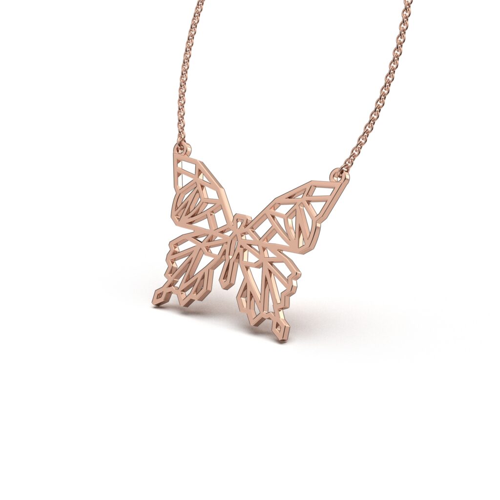 Geometric Butterfly Pendant