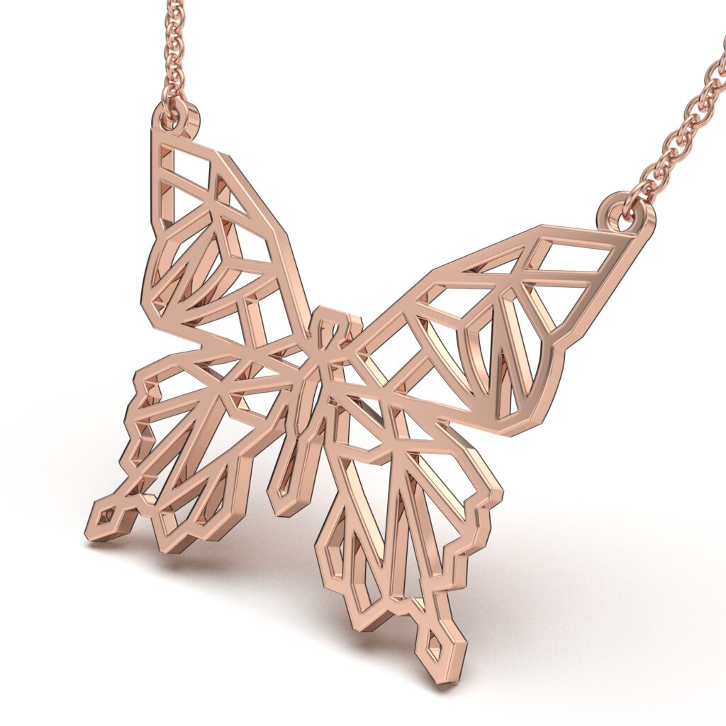 Geometric Butterfly Pendant