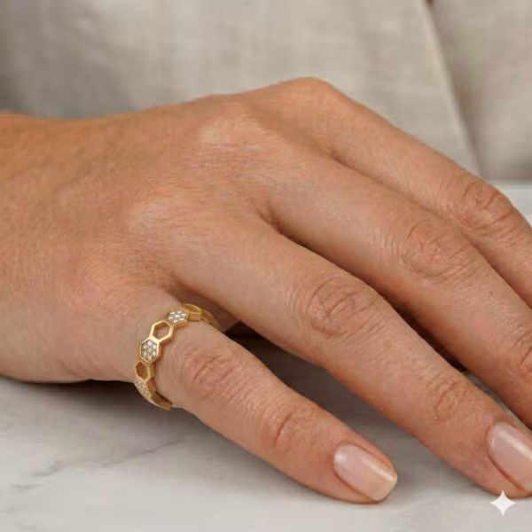 Honeycomb Diamond Band