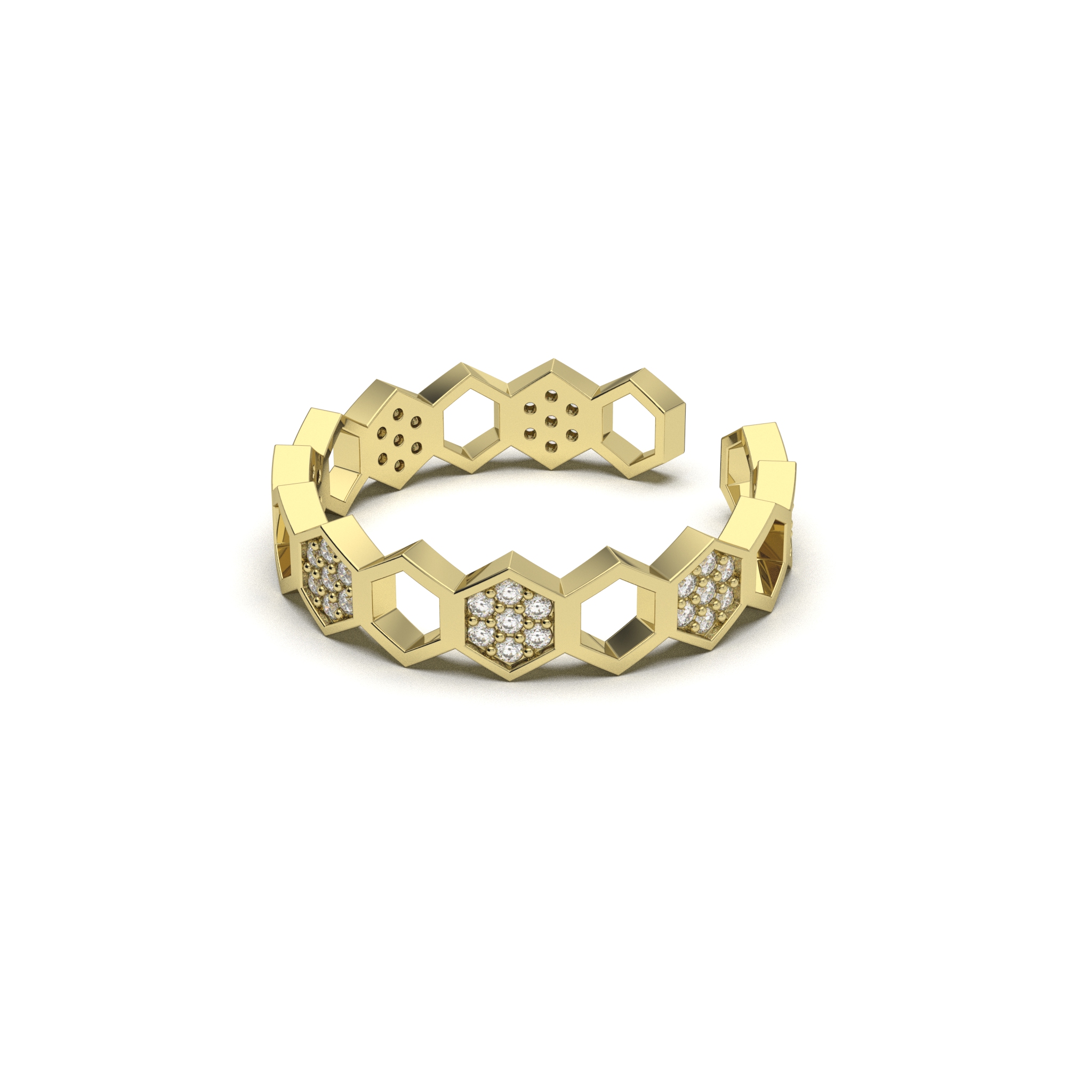 Honeycomb Diamond Band