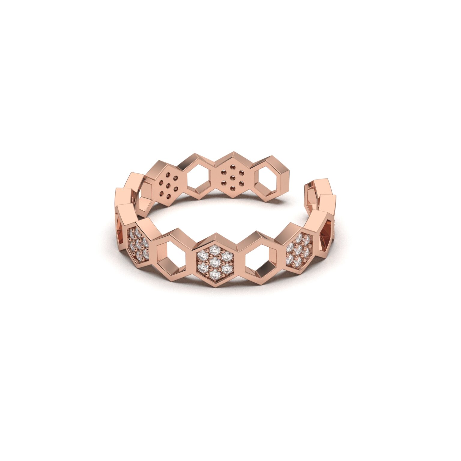 Honeycomb Diamond Band