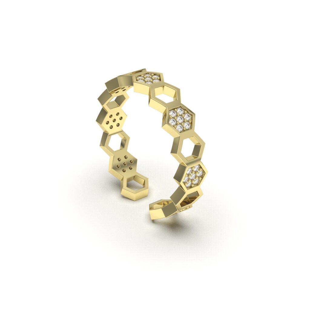 Honeycomb Diamond Band