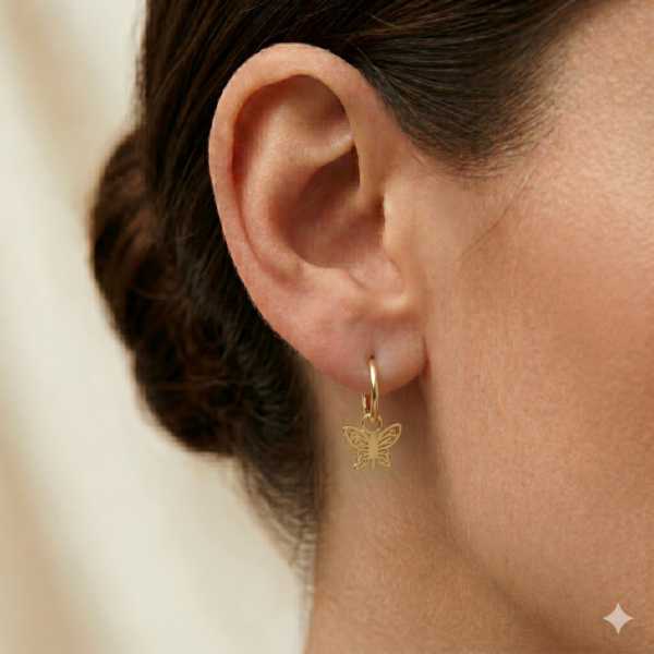 Butterfly Hoop Earrings