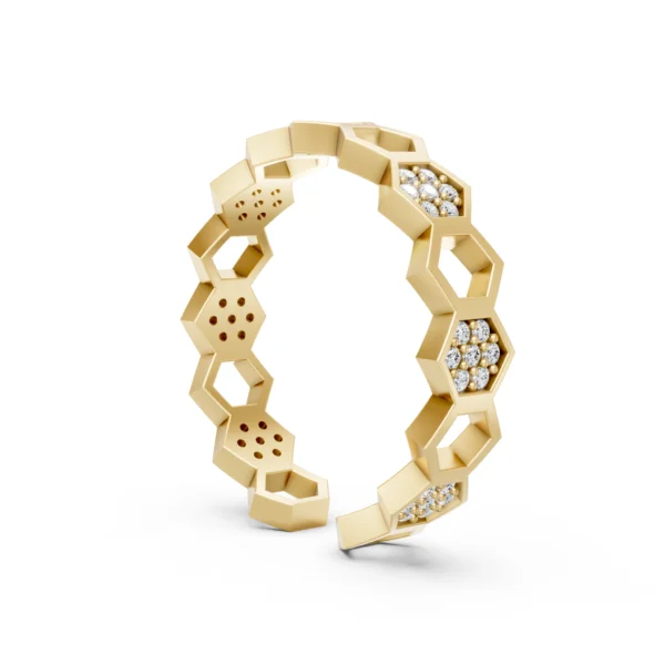 Honeycomb Diamond Band