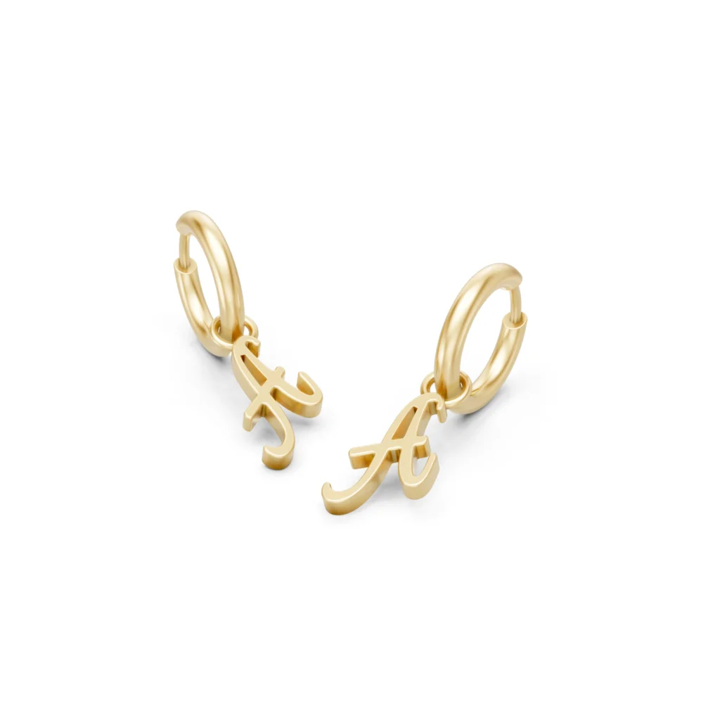 Initial Hoop Earrings