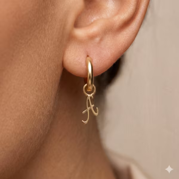 Initial Hoop Earrings