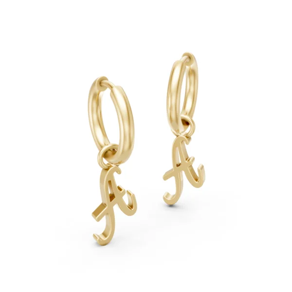 Initial Hoop Earrings