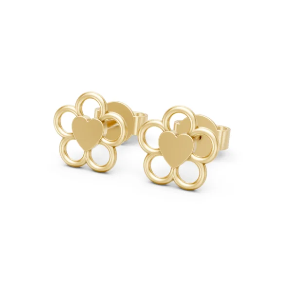 Petal Heart Stud Earrings