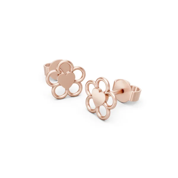 Petal Heart Stud Earrings