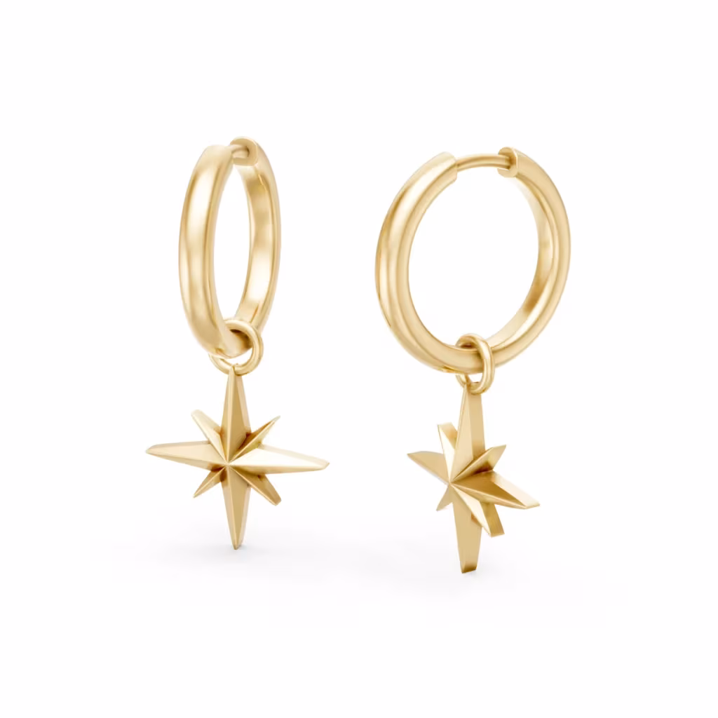Star Hoop Earrings