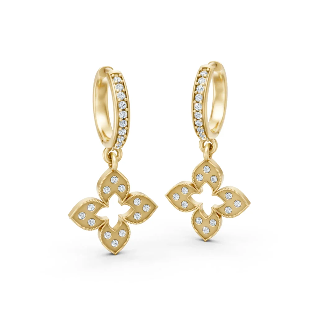 Crystal Clover Hoops