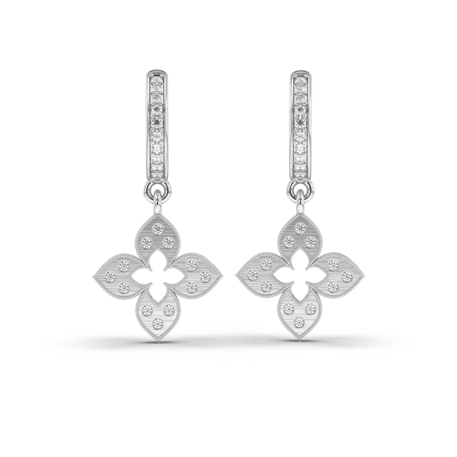 Crystal Clover Hoops