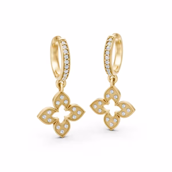 Crystal Clover Hoops