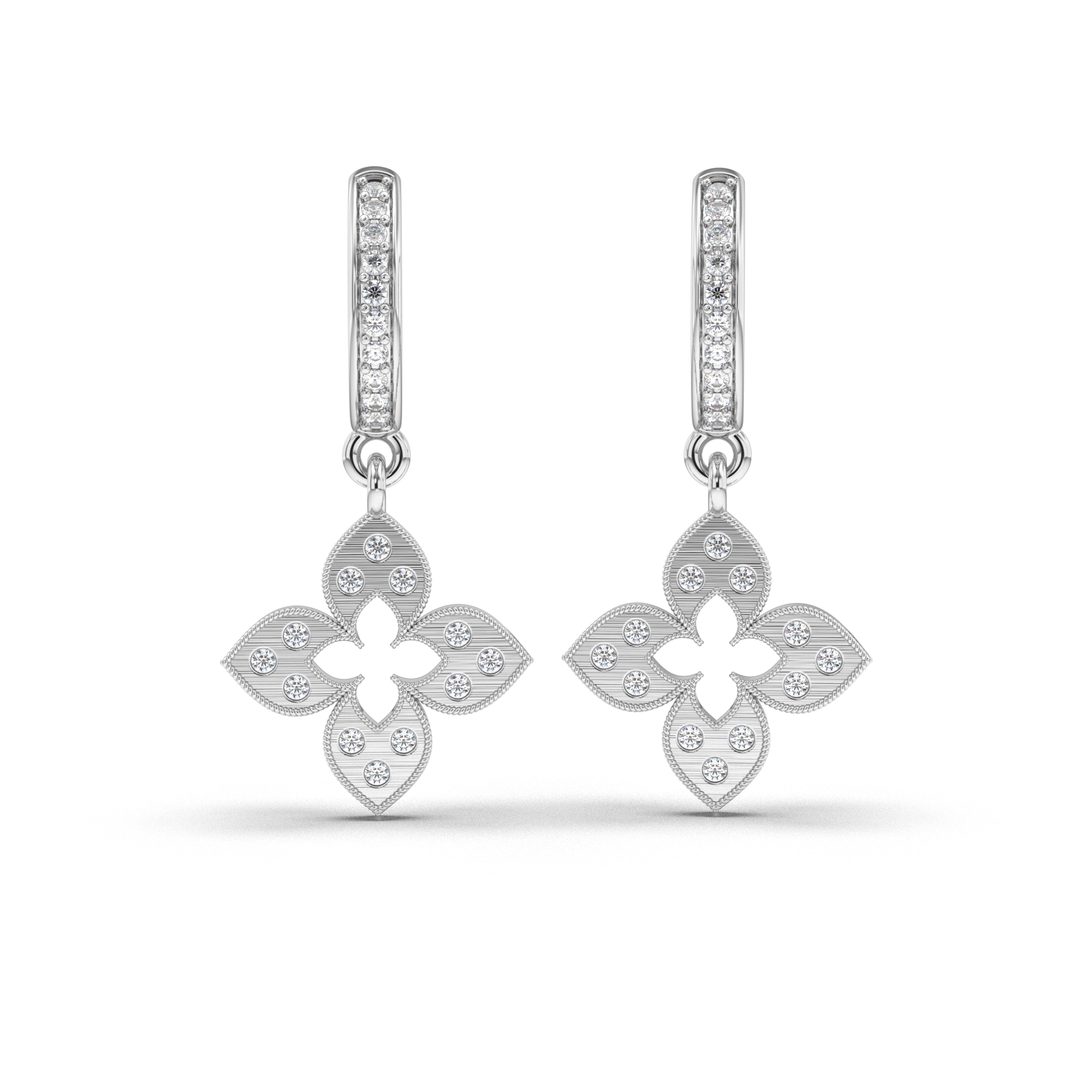 Crystal Clover Hoops