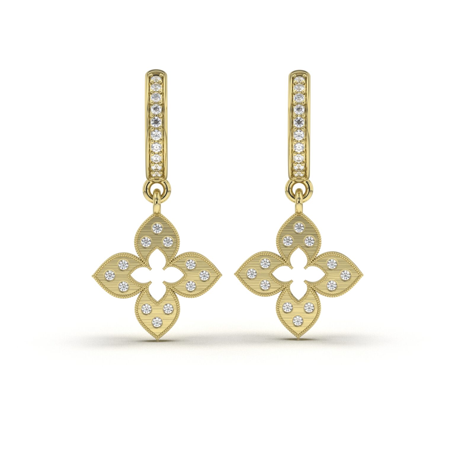 Crystal Clover Hoops