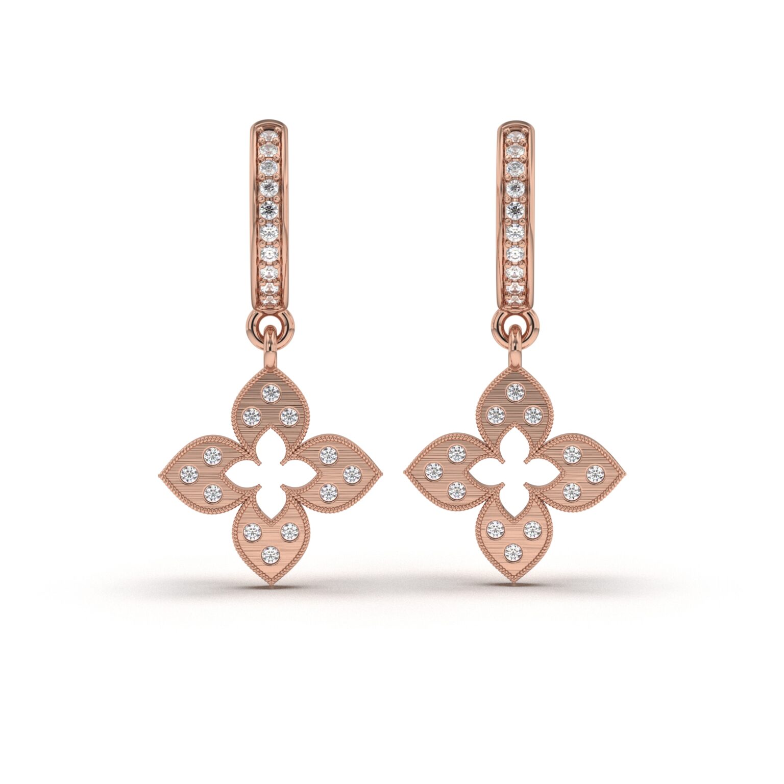 Crystal Clover Hoops