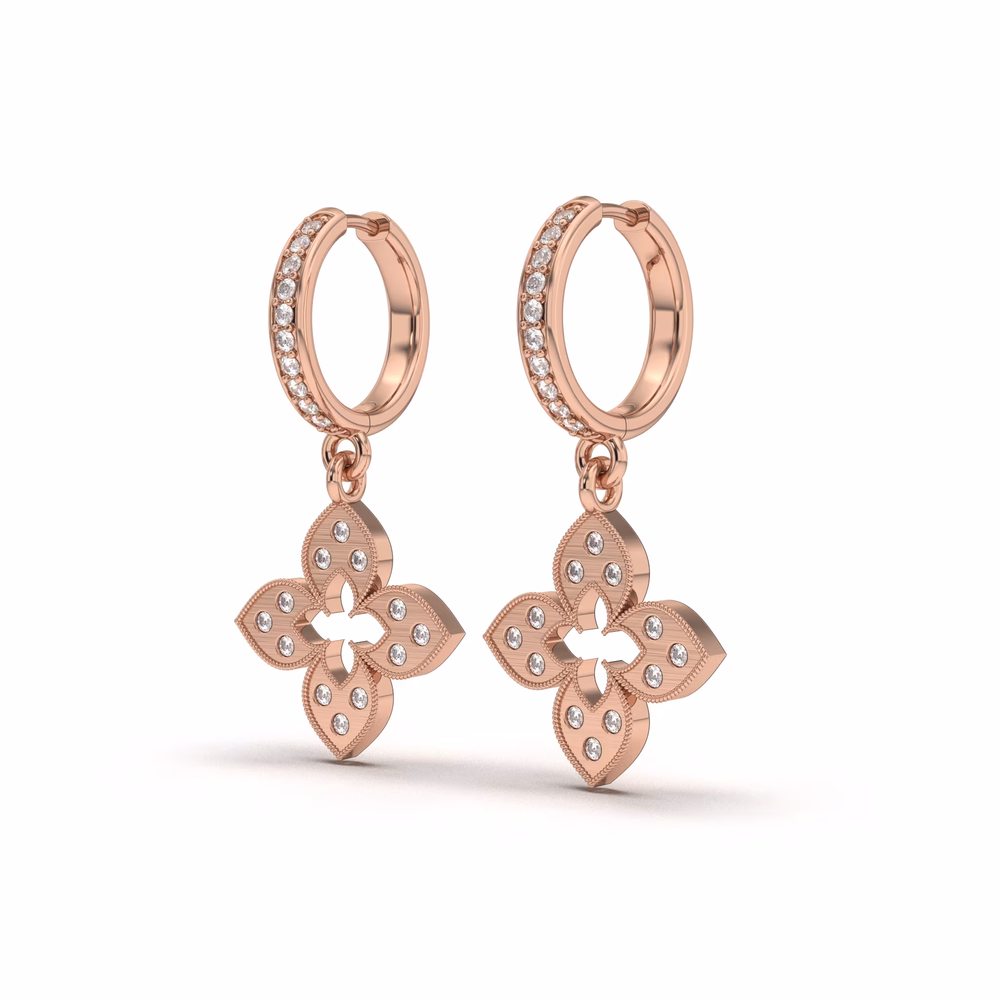 Crystal Clover Hoops