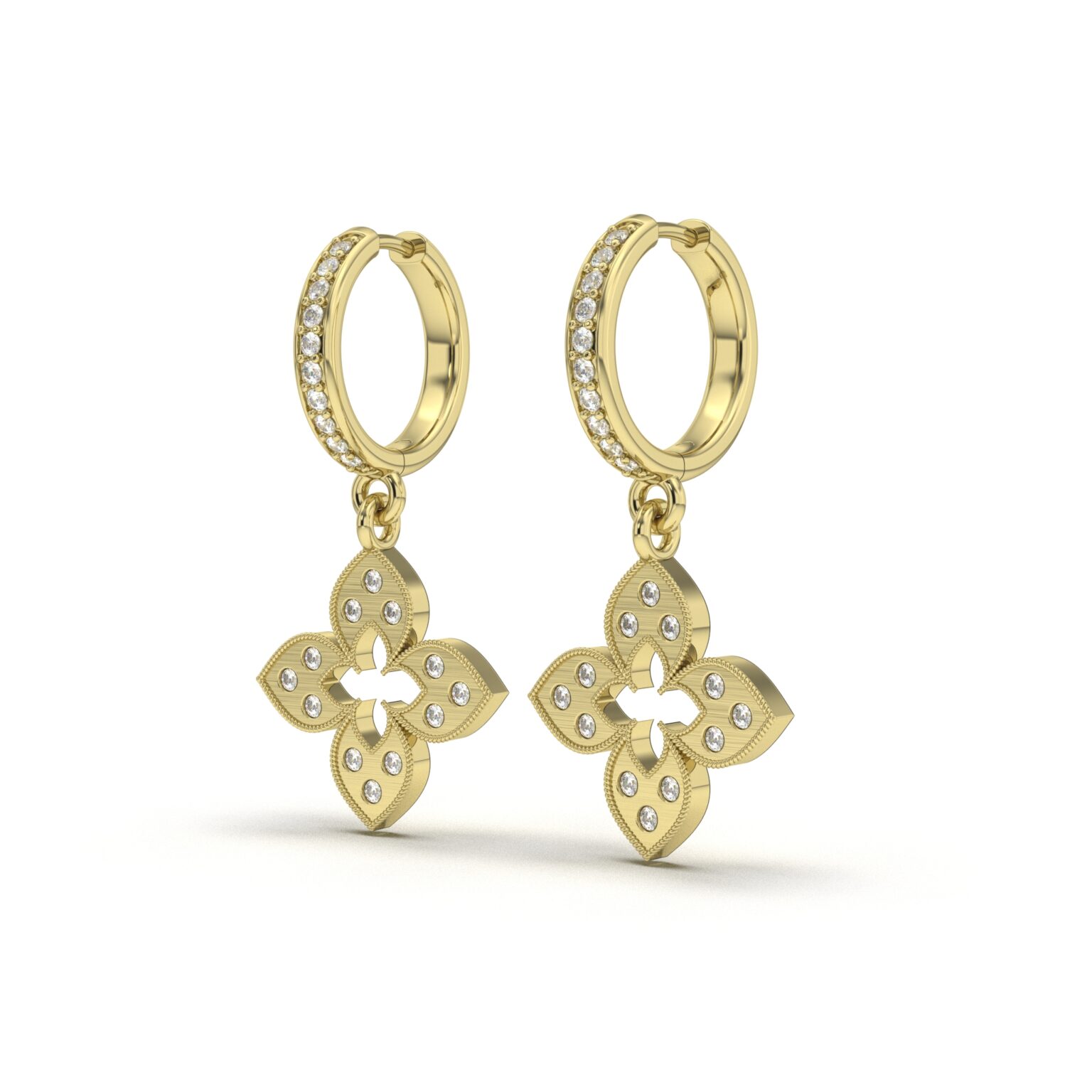 Crystal Clover Hoops