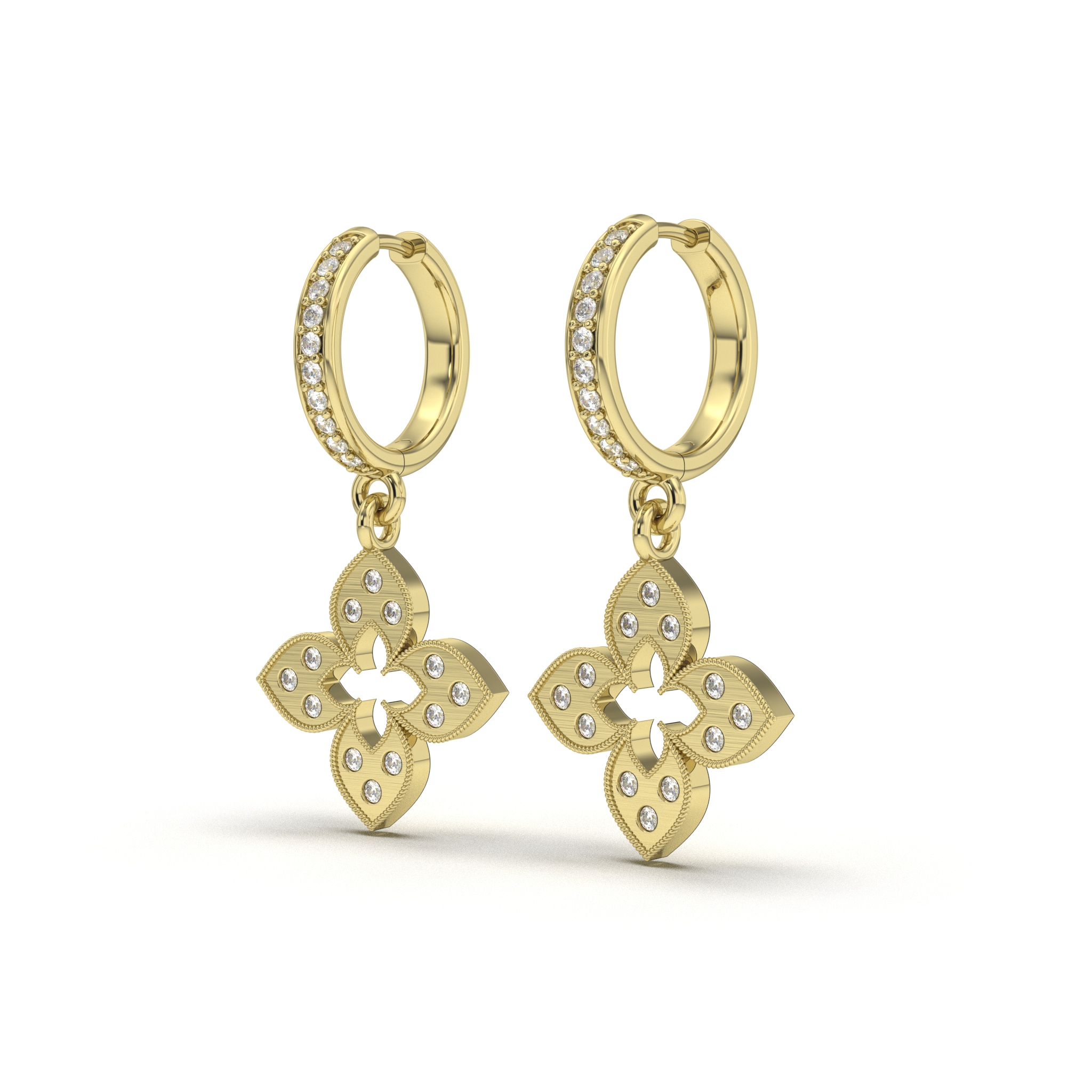 Crystal Clover Hoops