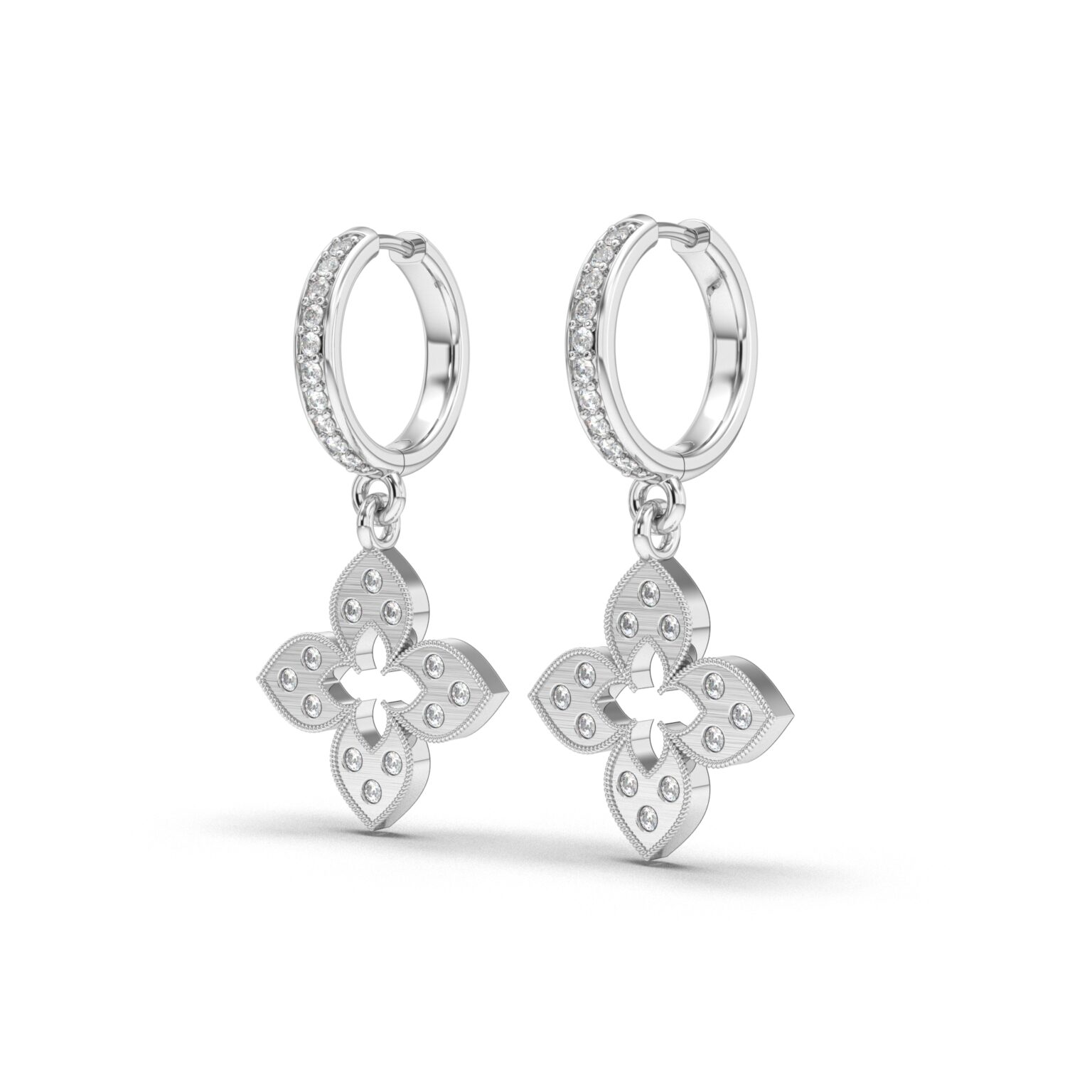 Crystal Clover Hoops