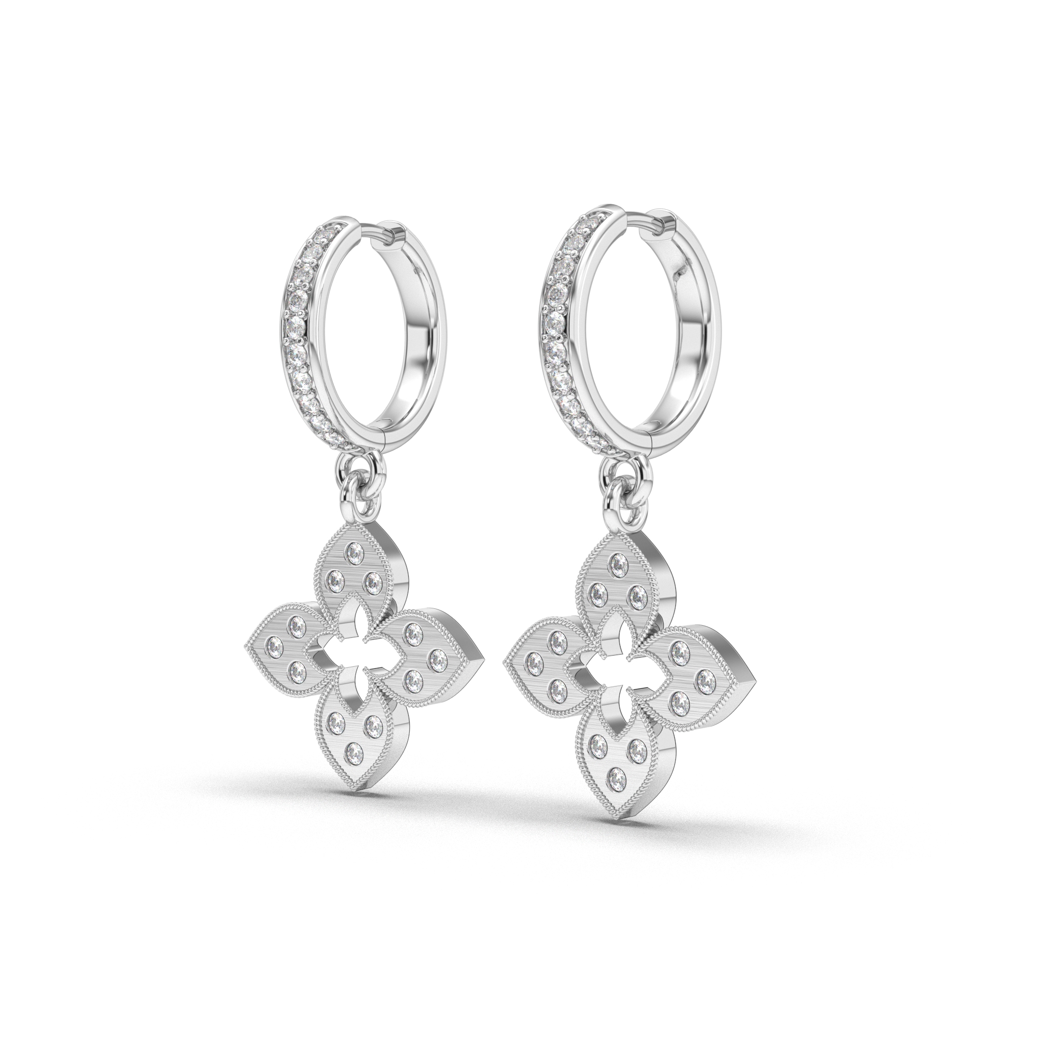 Crystal Clover Hoops