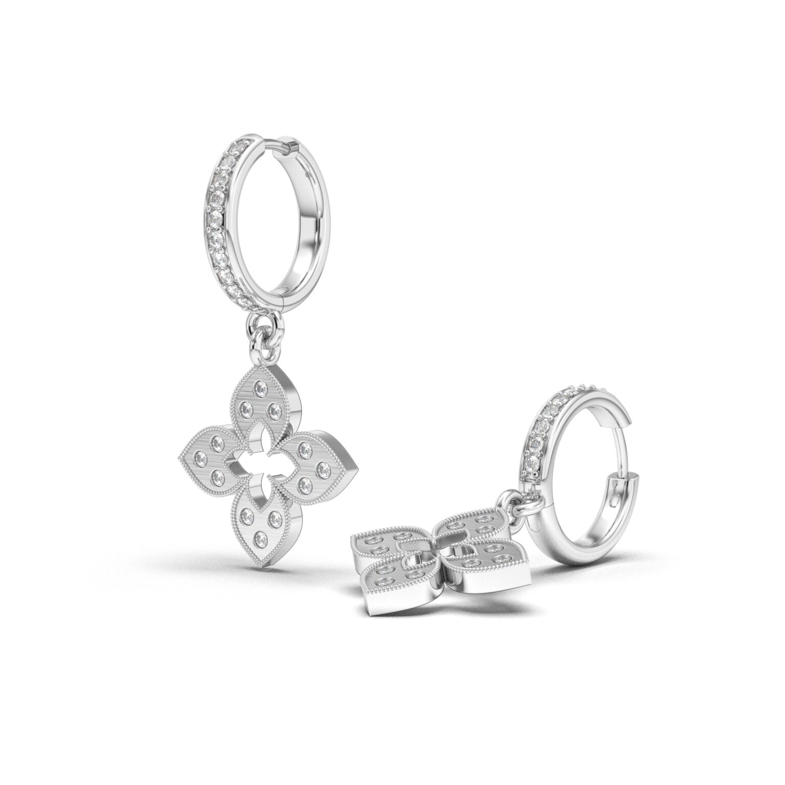 Crystal Clover Hoops