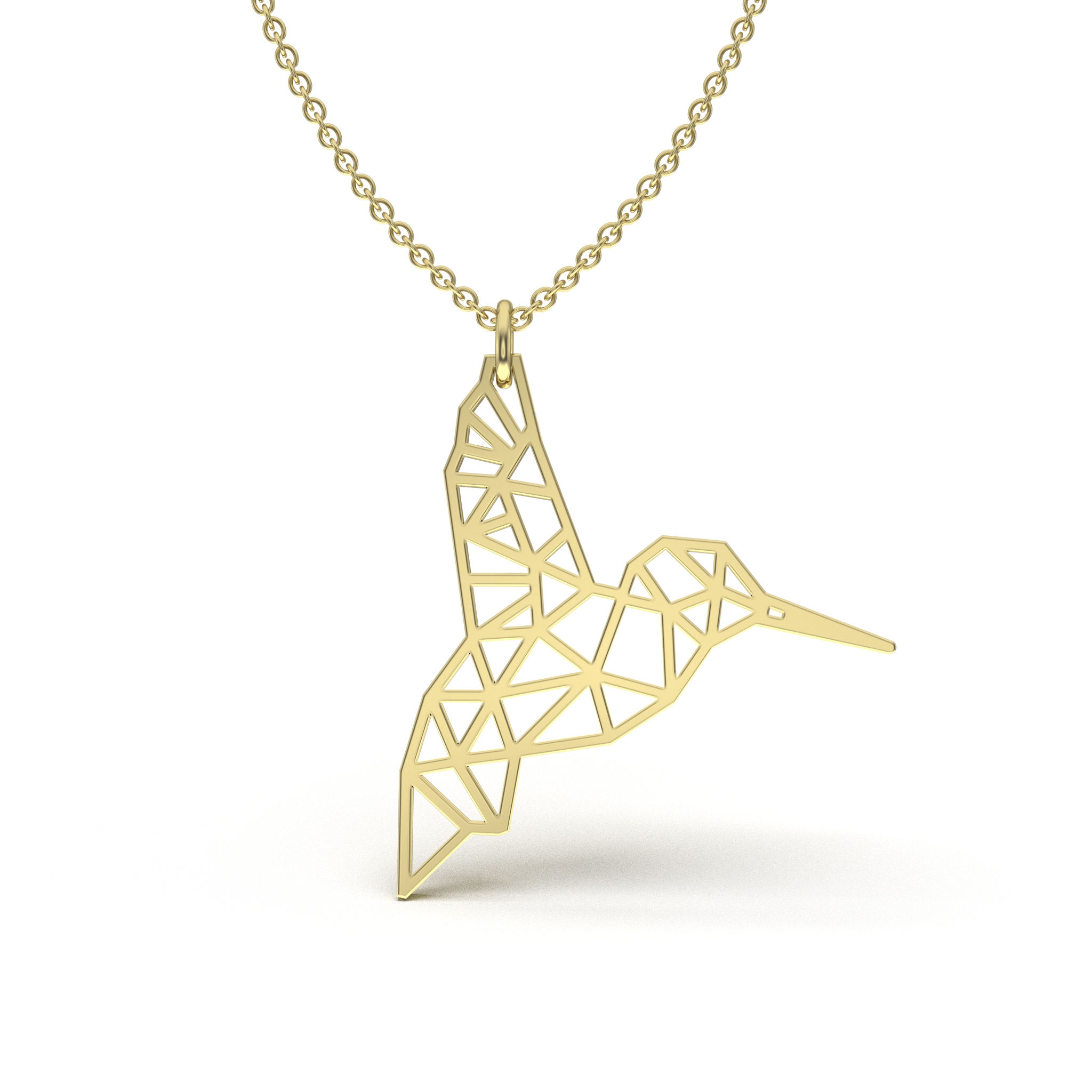 Geometric Hummingbird Necklace