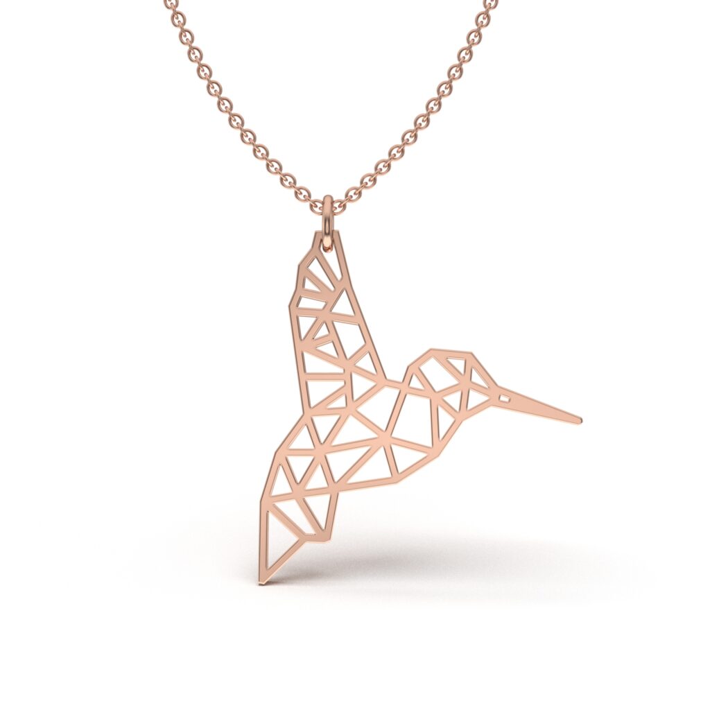 Geometric Hummingbird Necklace