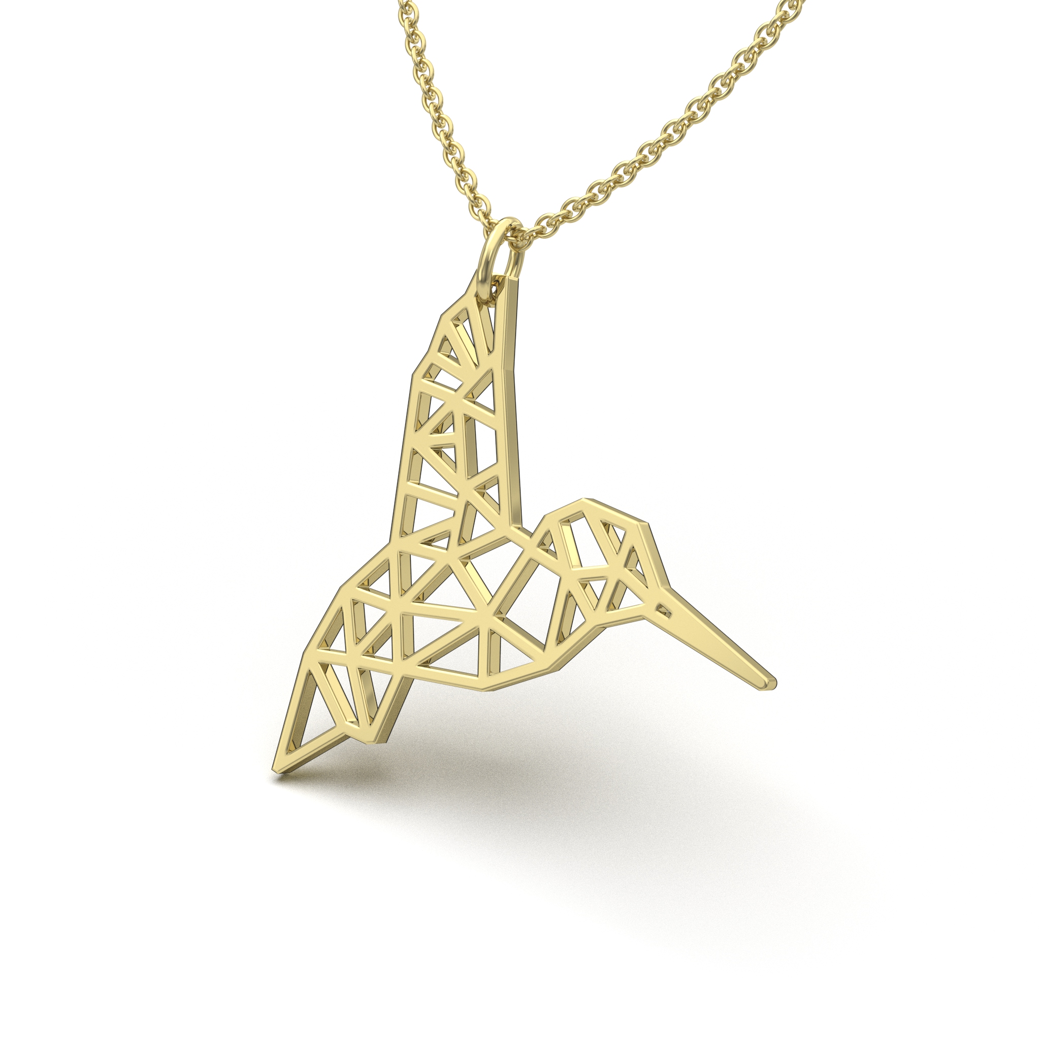 Geometric Hummingbird Necklace