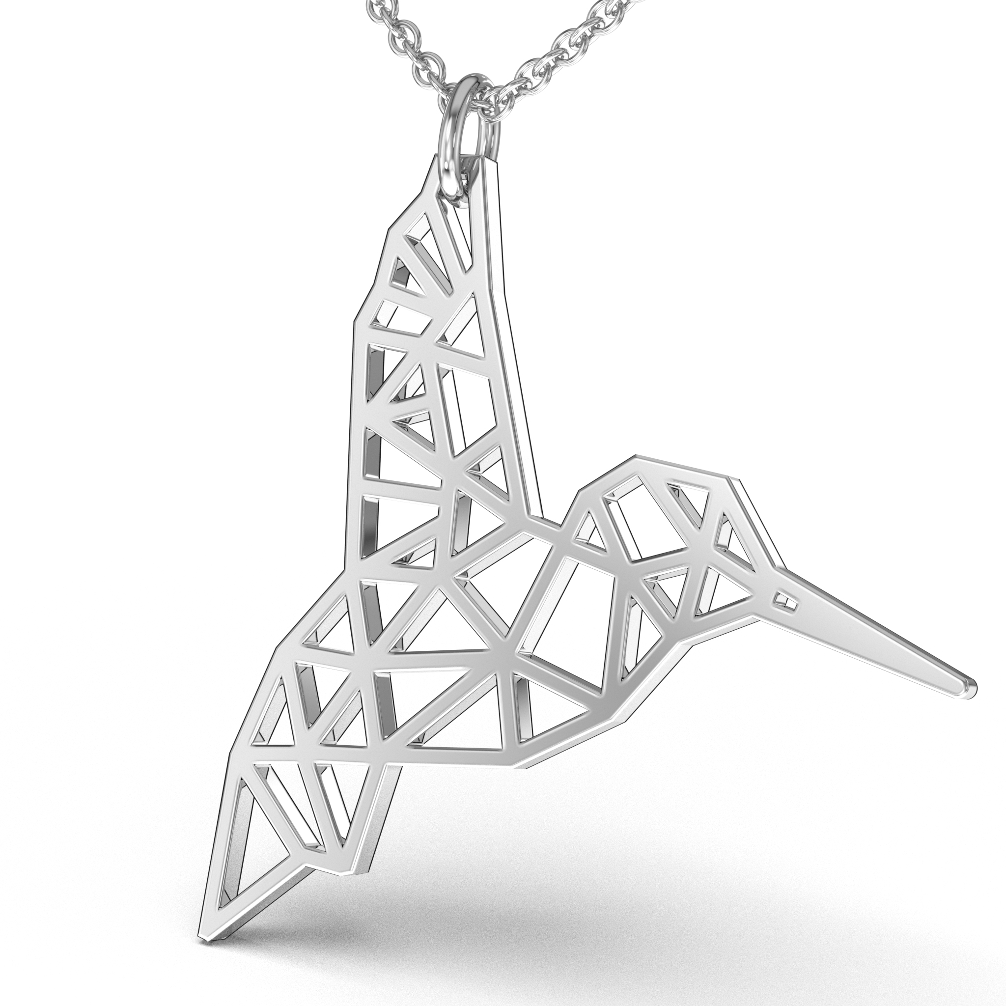 Geometric Hummingbird Necklace