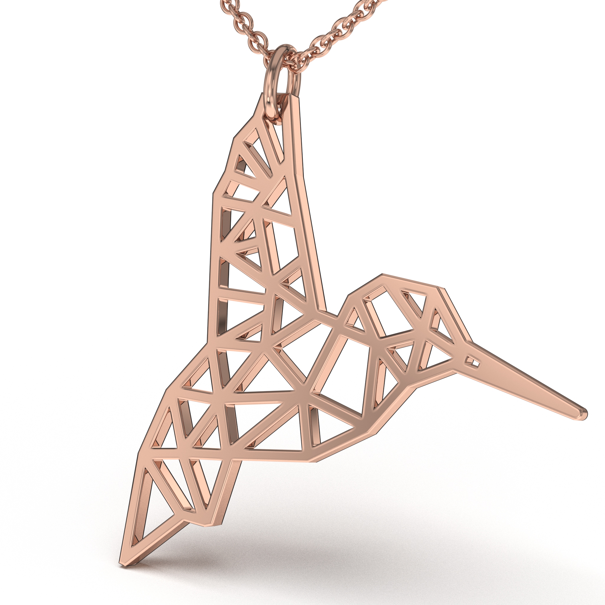 Geometric Hummingbird Necklace