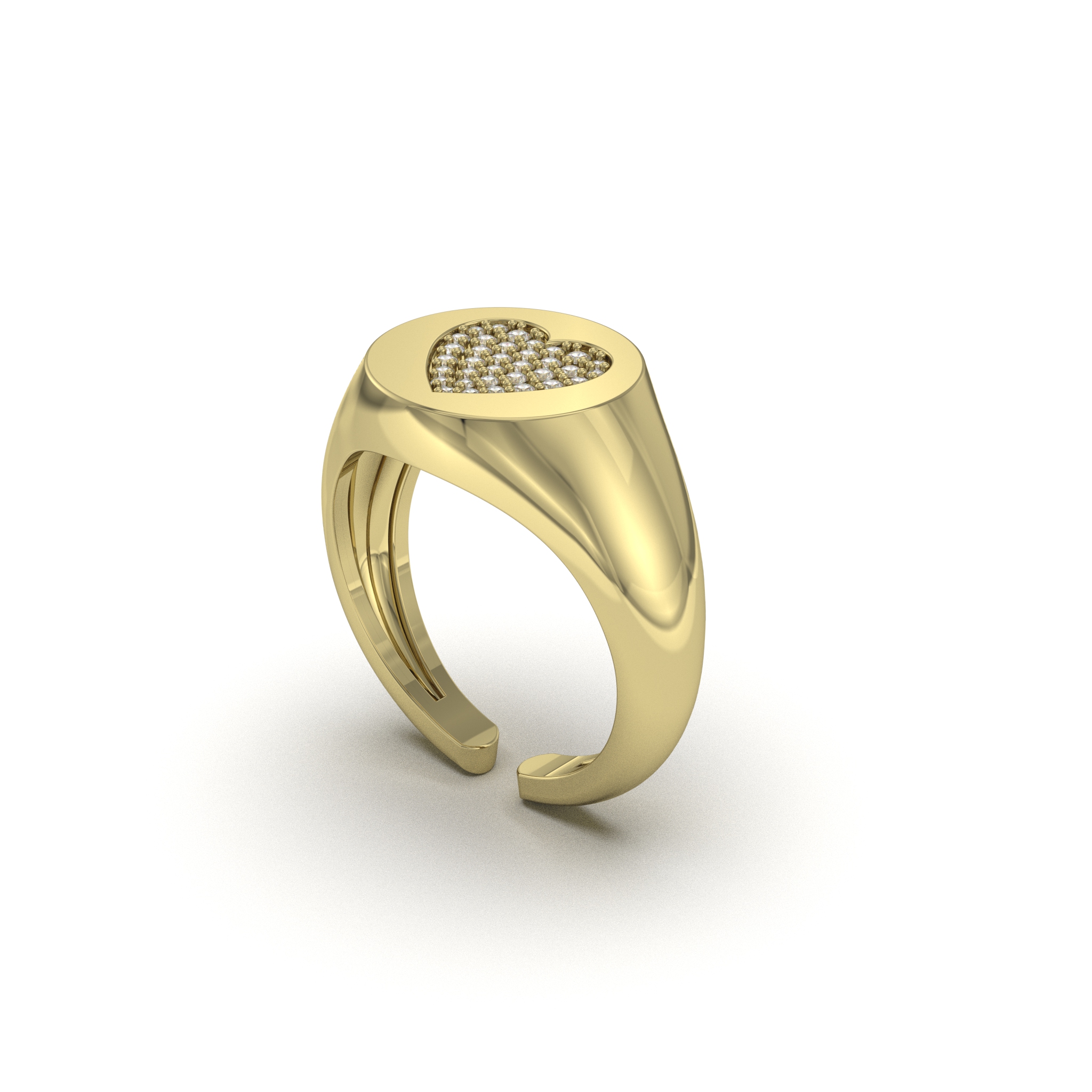 Heart Signet Ring 5 Heart Signet Ring