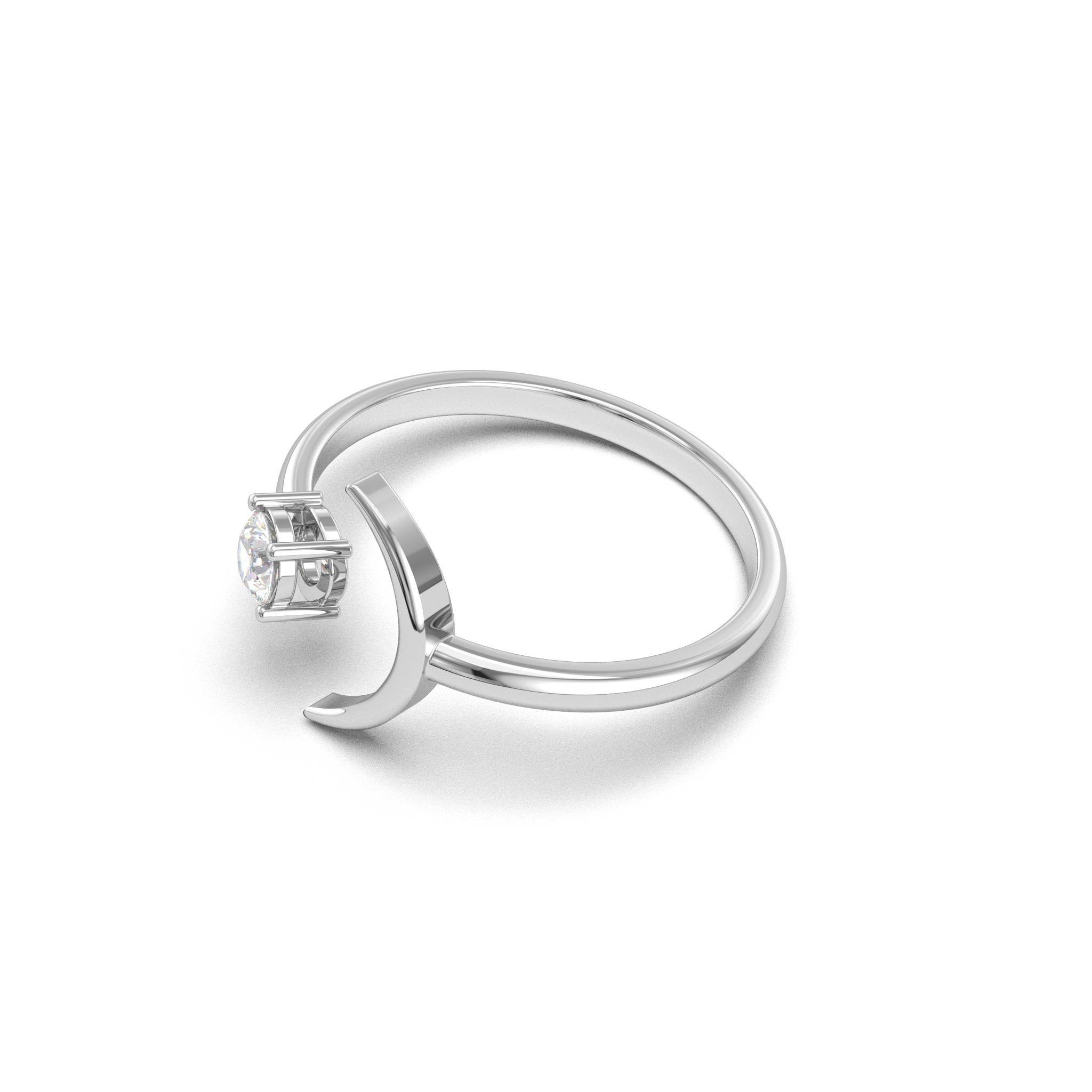 Crescent Diamond Ring