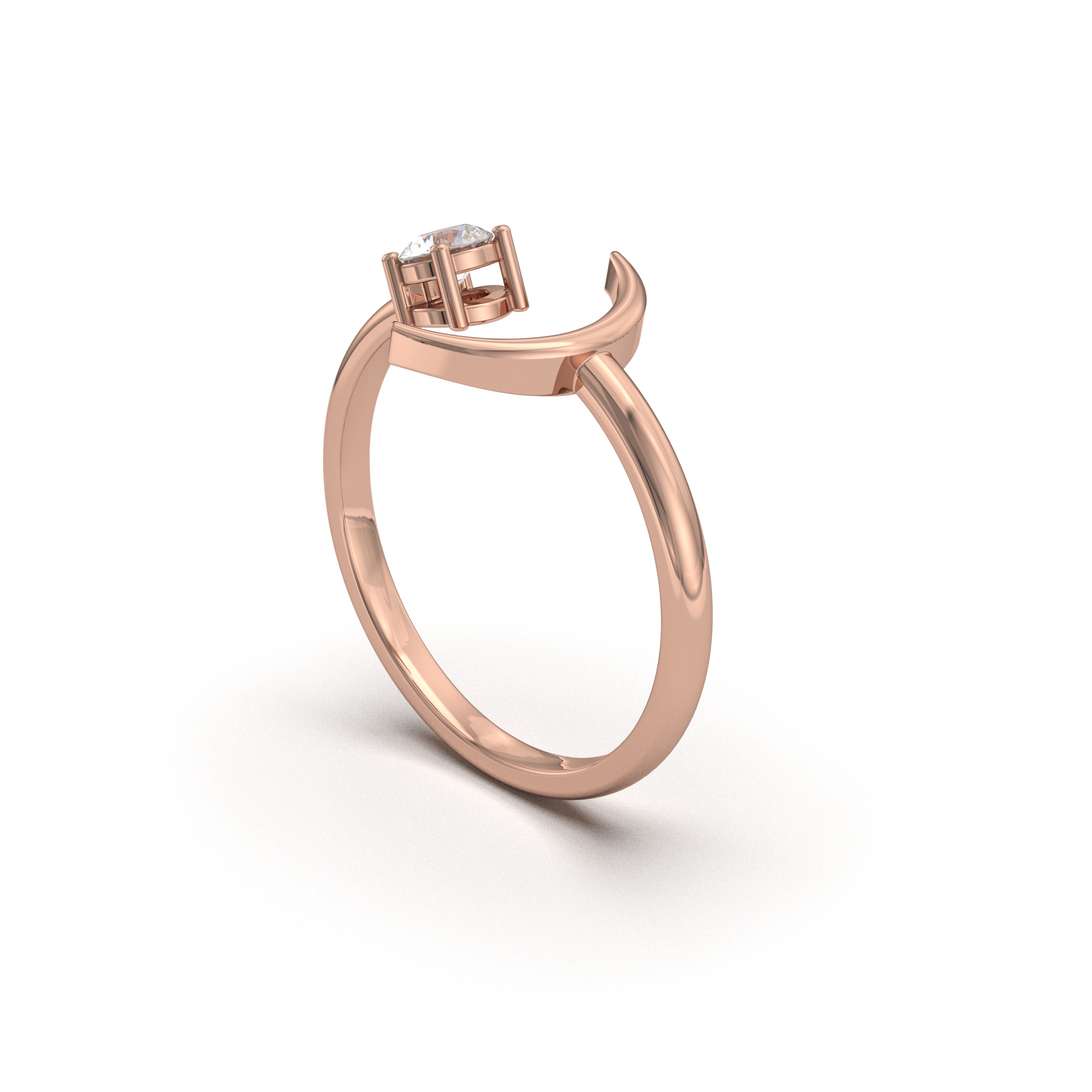 Crescent Diamond Ring