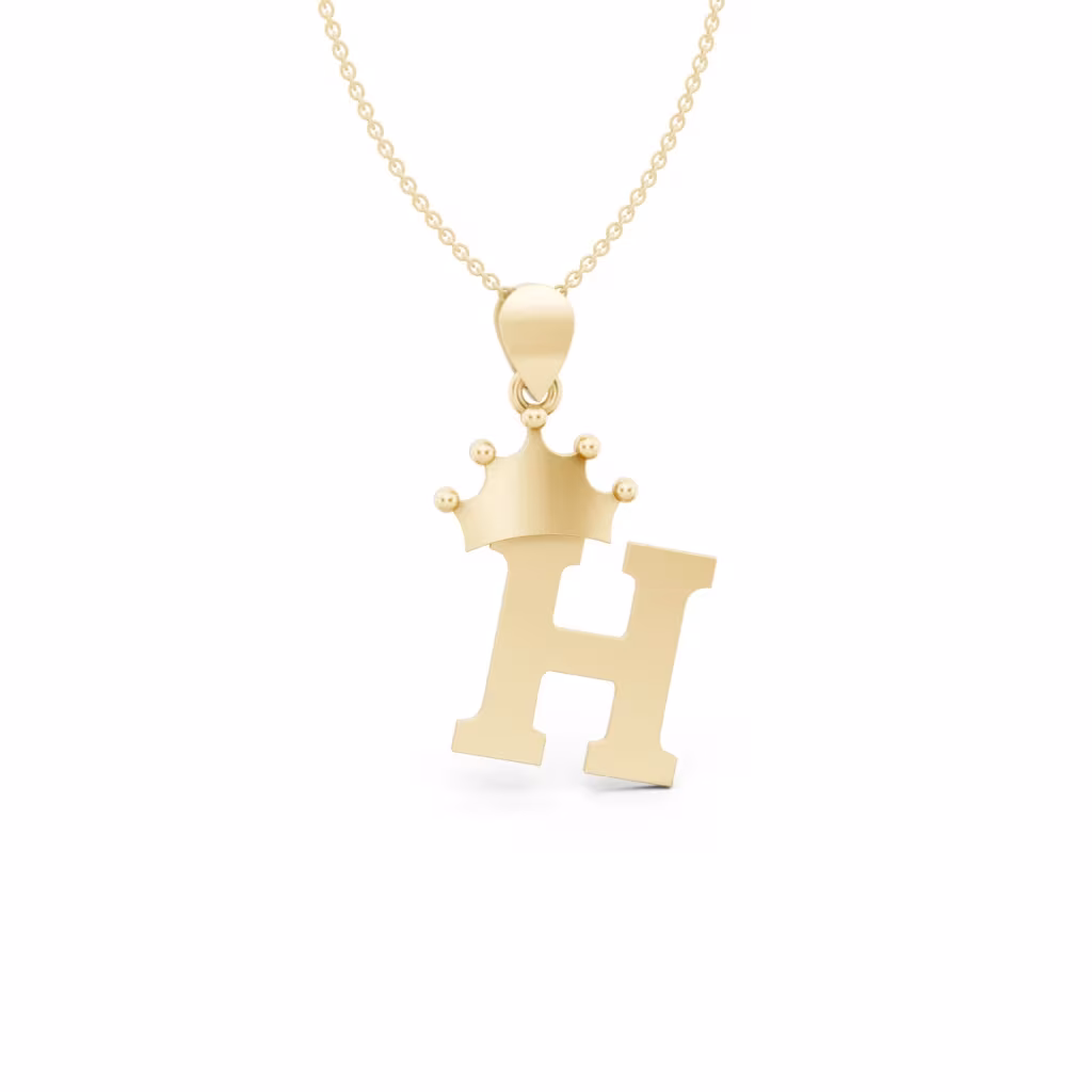 Crown Initial Pendant