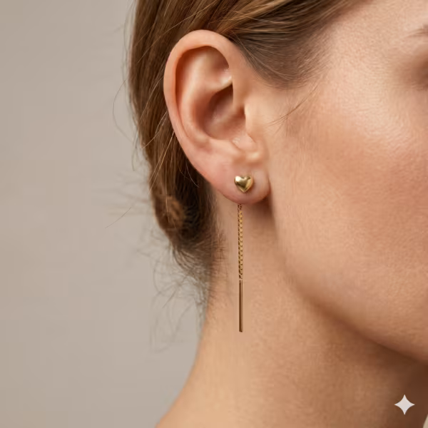 Heart Threader Earrings