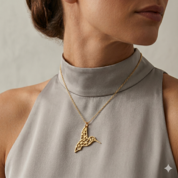Hummingbird Gold Pendant