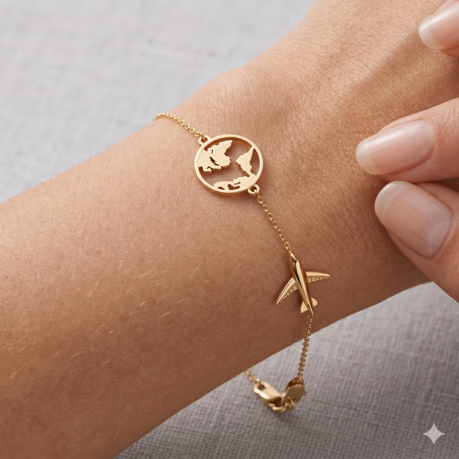 Airplane Globe Bracelet