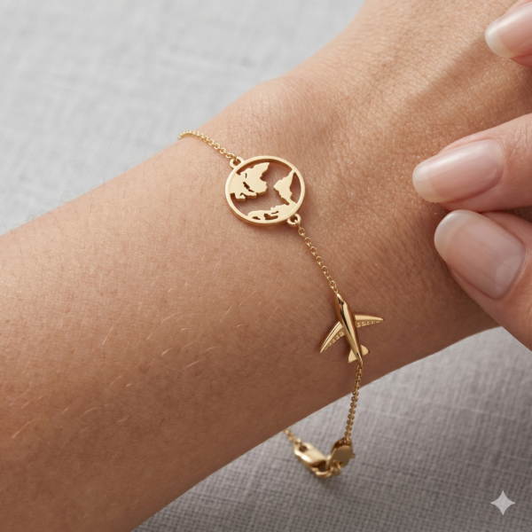Airplane Globe Bracelet