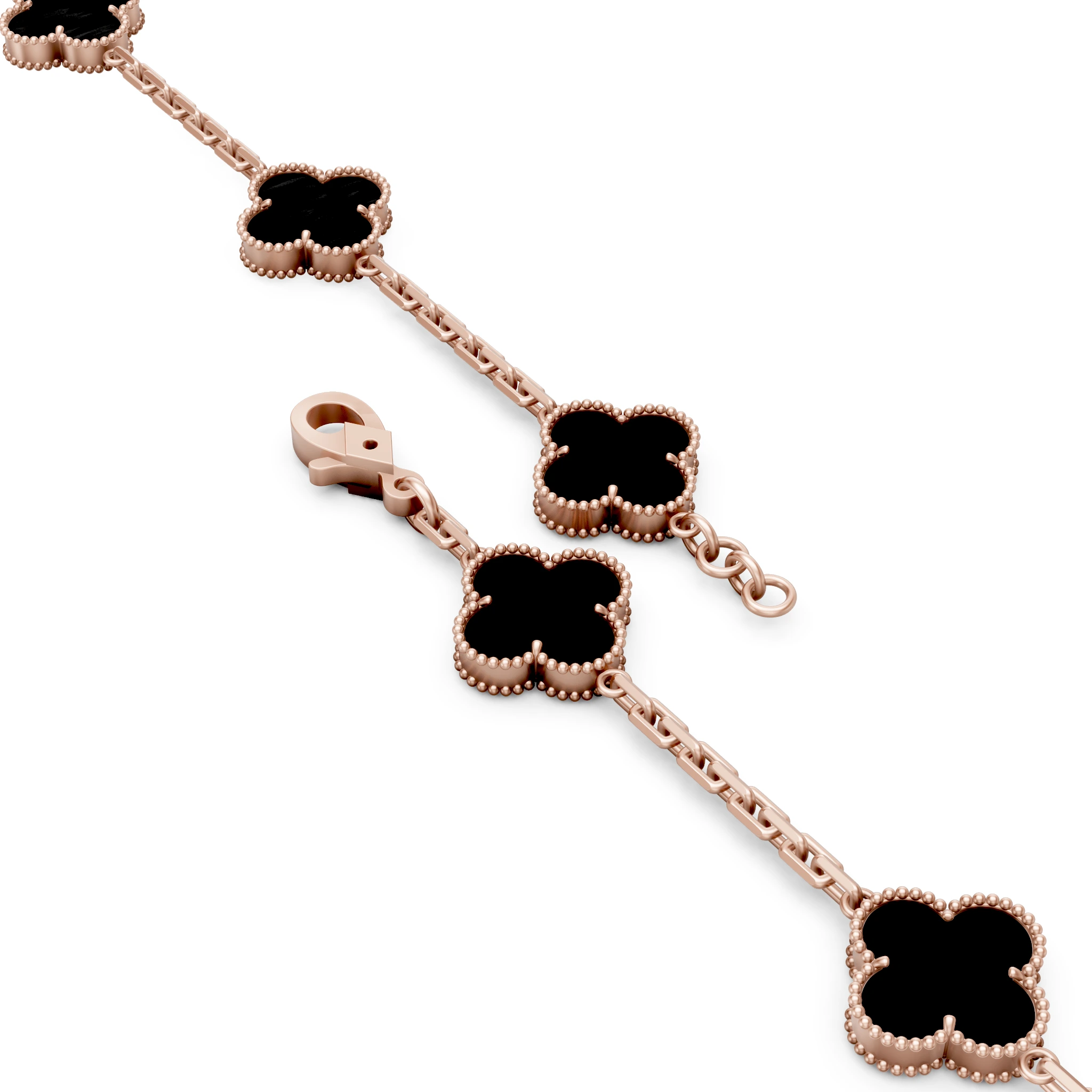 Black Onyx Bracelet – Clover Gold Design Empire Jewellery