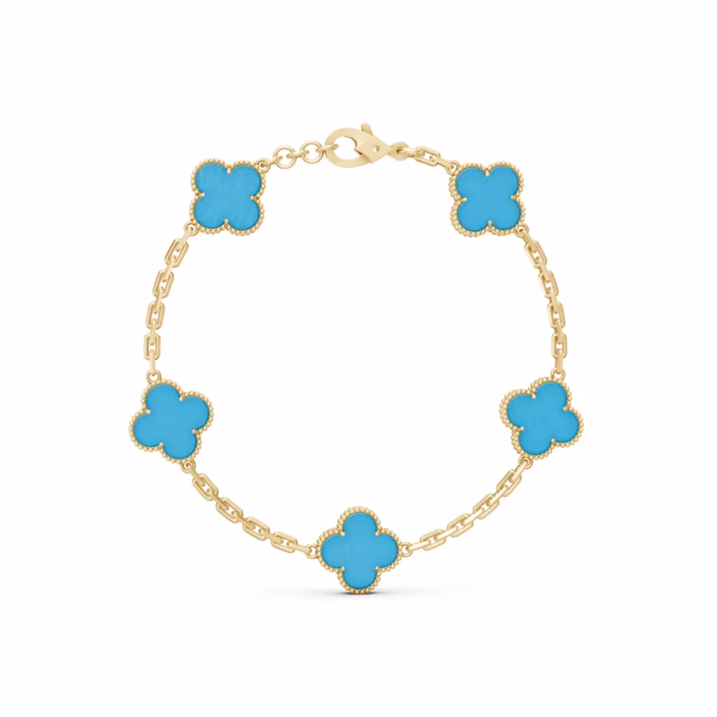 Blue Agate Clover Bracelet