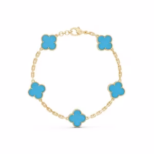 Blue Agate Clover Bracelet