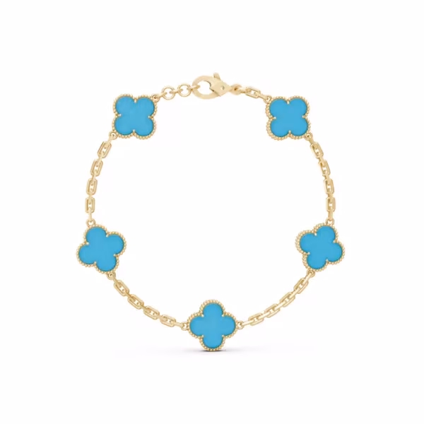 Blue Agate Clover Bracelet