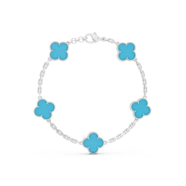 Blue Agate Clover Bracelet