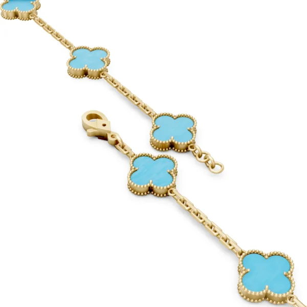 Blue Agate Clover Bracelet